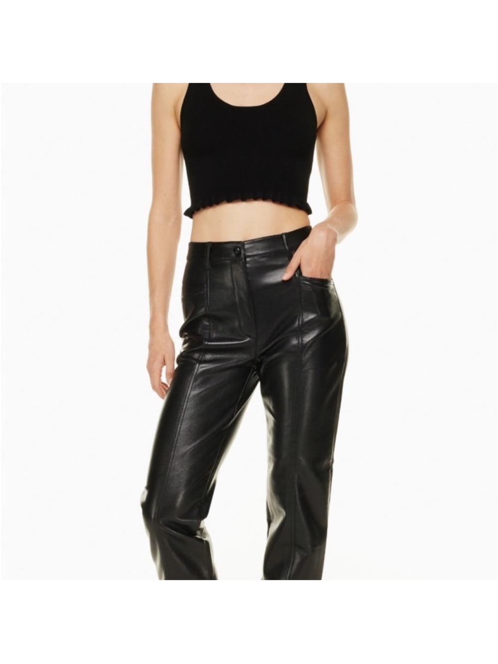 Wilfred Black  Shiny Leather Pants